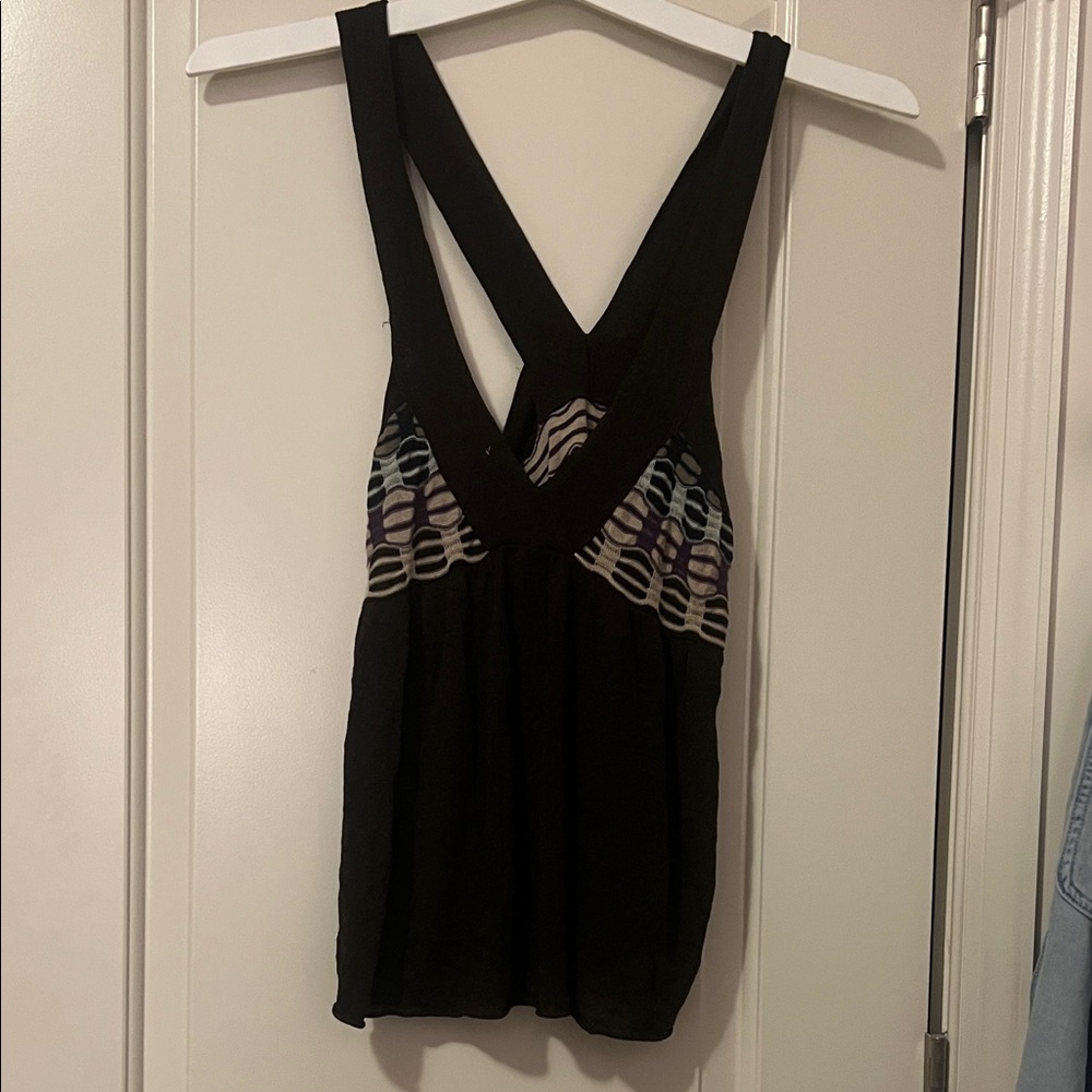 Black and Multicolor Women's Top